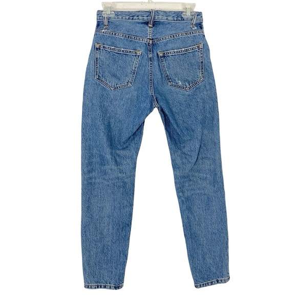 Everlane Boyfriend Jeans Womens Size 26 XS High Rise Tapered Blue Distressed - Picture 2 of 11